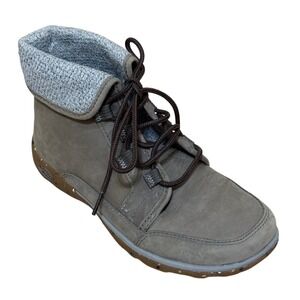 Chaco Women Barbary Boot 6.5 Gray Suede Wool Lace Up Gorpcore Hiking Cabincore